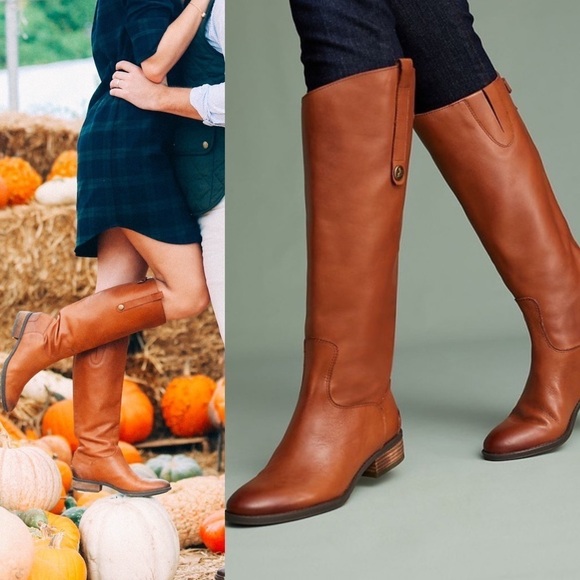 Sam Edelman Cognac Leather Penny Riding Knee High Boots 7.5 - Picture 15 of 15